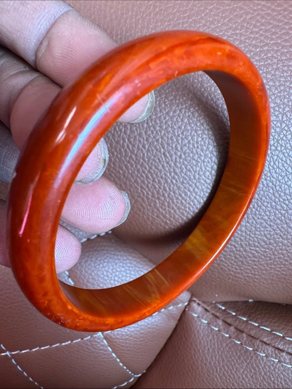 Red Cinnamon Swirl Bakelite Bangle Bracelet